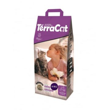Asternut igienic pentru pisici Terra Cat, Bentonita, Lavanda, 10kg