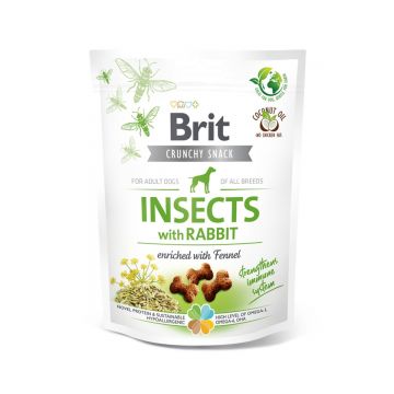 BRIT Care Crunchy Cracker, Insecte și Iepure cu Chimen, recompense fără cereale câini, 200g