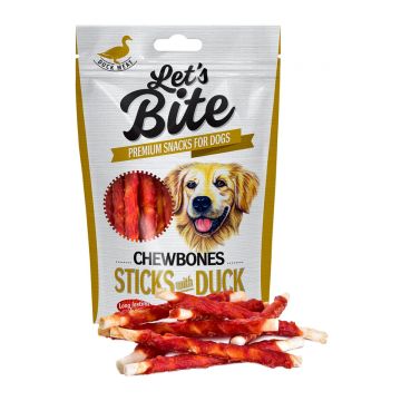 BRIT Let's Bite Chewbones Sticks with Duck, Rață, recompense fără cereale câini, oase cu carne, 300g