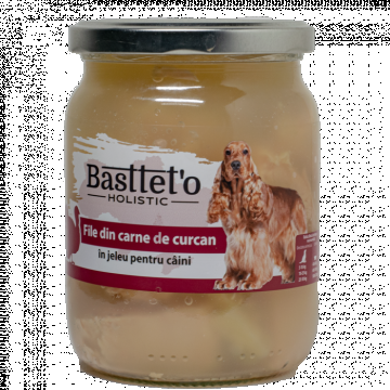 Hrana umeda pentru caini Bastteto, Curcan in aspic, 6 x 500g