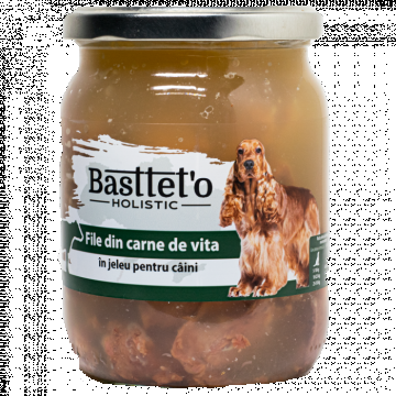 Hrana umeda pentru caini Bastteto, Vita in aspic, 6 x 500g