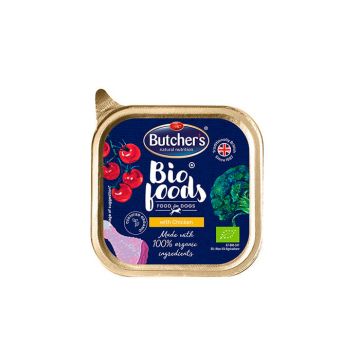 Hrana umeda pentru caini Butcher s Bio Foods, Pui, 150g