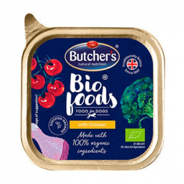 Hrana umeda pentru caini Butcher s Bio Foods, Pui, 150g