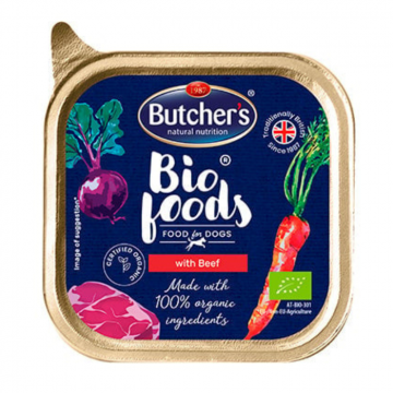 Hrana umeda pentru caini Butcher s, Bio Foods, Vita, 150g