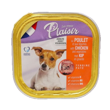 Hrana umeda pentru caini Plaisir, Pui, 18 x 300g