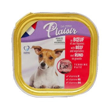 Hrana umeda pentru caini Plaisir, Vita, 18 x 300g