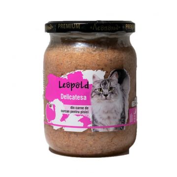 Hrana umeda pentru pisici Leopold, Curcan, 6 x 460g