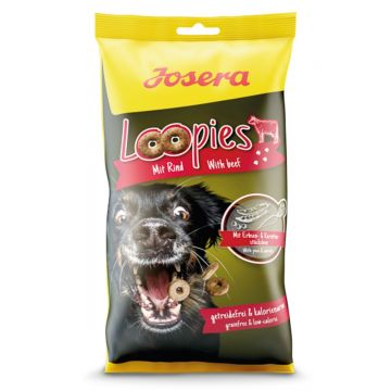 JOSERA Loopies, XS-XL, Vită, punguță recompense fără cereale câini, 150g