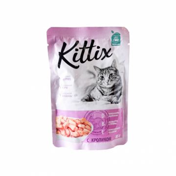 Kittix Hrana umeda pisici adulte, cu iepure, 24x85g