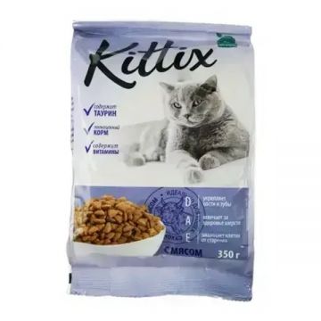 Kittix, Hrana uscata pentru pisici, carne, 350g