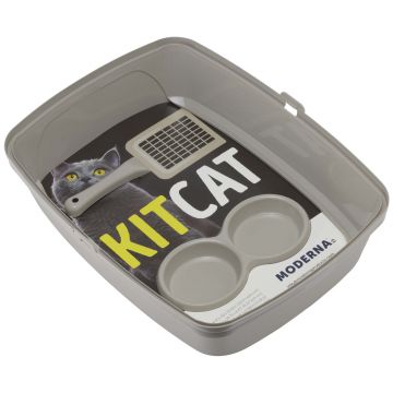 MODERNA Set litieră, lopăţică şi bol Starter Kit pentru pisicuţe 50x38x10,8cm