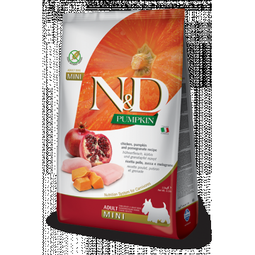 ND Pumpkin Grain Free Mini Adult Adult, Pui si rodie, 7 kg