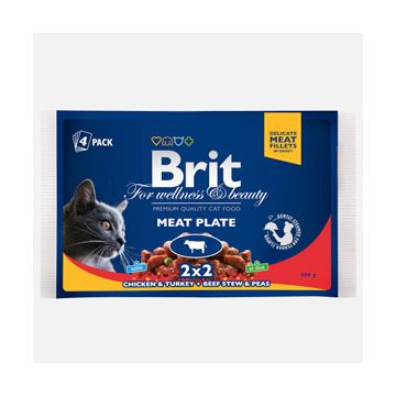 Brit Premium Cat multipack felii de carne 4 x 100 gr
