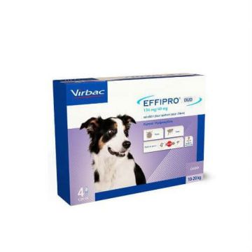 Antiparazitar extern caini EffiPro Duo M (10-20 kg), 4 pipete