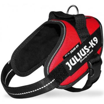 Ham ergonomic, rosu, impermeabil, reflectorizant, 63-85 cm, pentru caini cu greutate de 23-30 kg