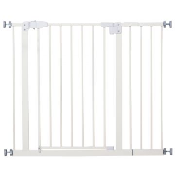 PawHut Poartă Extensibilă pentru Câini cu Montare prin Presiune, Barieră Închidere Automată și Extensie, 86x76.2 cm, Alb | Aosom Romania