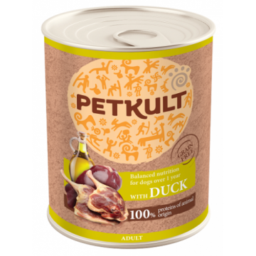 Petkult Conserva Caine Adult Cu Rata, Pachet 3 X 800 Gr