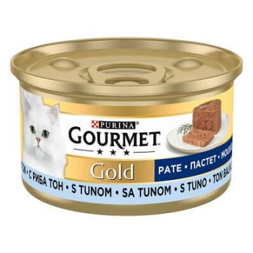 Purina Gourmet Gold Mousse, ton, hrana umeda pentru pisici adulte, 85 g