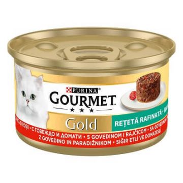 Purina Gourmet Gold, vita si rosii, hrana umeda pentru pisici, 85 g