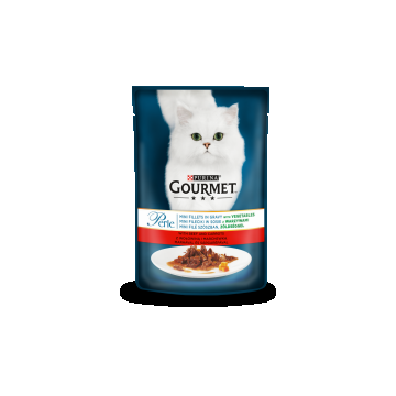 Purina Gourmet Perle, vita si morcovi, hrana umeda pentru pisici, 10 x 85 g