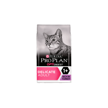 Purina Pro Plan Delicate, curcan, hrana uscata pentru pisici adulte cu digestie sensibila, 10 kg