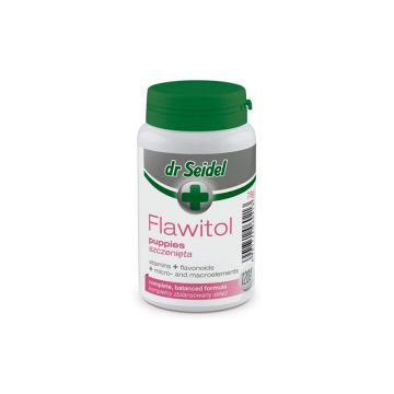 Supliment pentru caini in crestere talie mica si medie, Flawitol Puppy, Dr. Seidel, 120 tablete