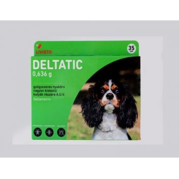 Zgarda antiparazitara caini talie foarte mica Deltatic, 35 cm, EXPIRA 30.11.2025
