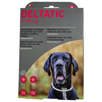 Zgarda antiparazitara pentru caini de talie mare Deltatic (25 kg+), 75 cm