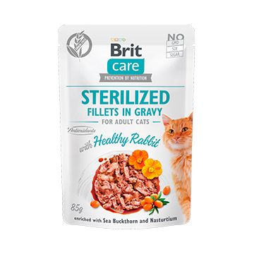 Brit Care Cat Sterilized Fillets in Gravy With Healthy Rabbit 85 g