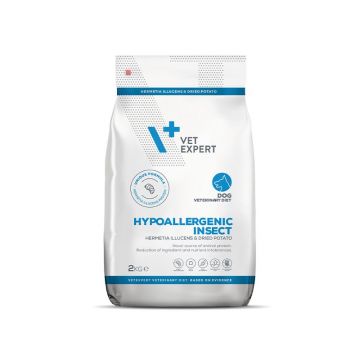 Hrana dietetica pentru caini cu intoleranta la ingrediente si nutrienti Vet Expert Hippoalergenic Dog Insect, 2 kg