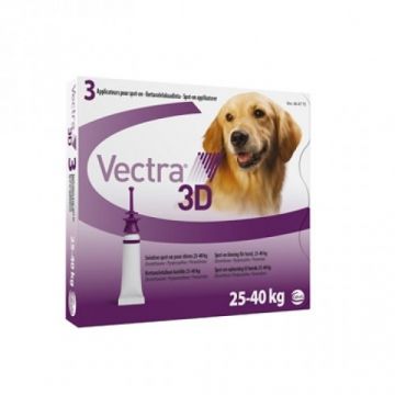 Vectra 3D 25-40 kg, antiparazitar extern pentru caini intre 25-40 kg, 1 pipeta