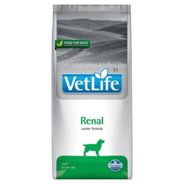 Dieta completa pentru caini cu insuficienta renala Vet Life Renal, 2 x 2 kg