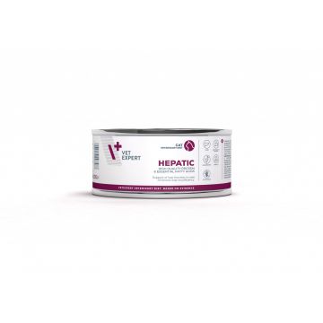 Hrana dietetica pentru pisici cu afectiuni hepatice Vet Expert Hepatic Cat, conserva, 8 x 100 g
