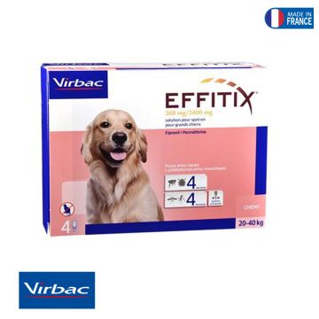 Antiparazitar extern pentru caini intre 20-40 kg Effitix L, 4 pipete