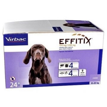 Antiparazitar extern pentru caini Effitix (10-20 kg), 4 pipete