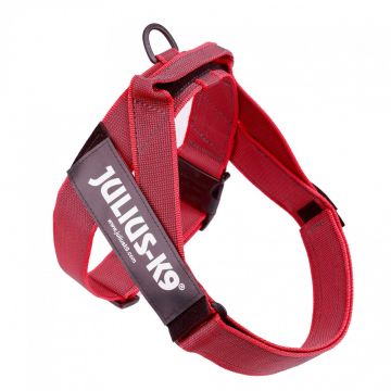 Ham ajustabil, rosu, cu elemente reflectorizante, circumferința piept 71-96 cm