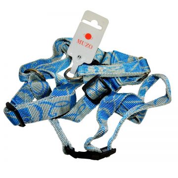 Ham ajustabil din nylon, albastru, usor de curatat, 56-65 cm x 2.5 cm