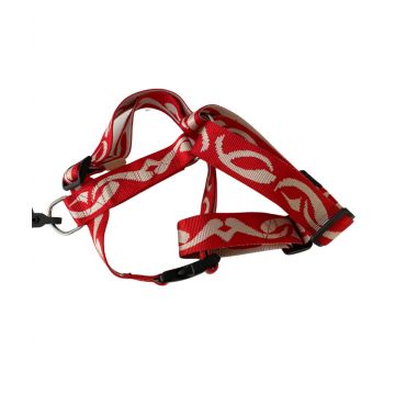 Ham ajustabil din nylon, rosu, usor de curatat, 44-71 cm x 4 cm