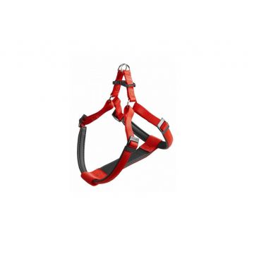 Ham ajustabil din nylon, rosu, captusit, circumferinta piept 54-84 cm x latime 2 cm