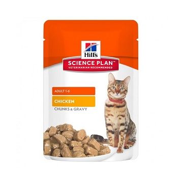Hills SP Feline Adult Chicken, Pachet 9 X 85 g (plic)