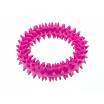 Jucarie Caine Cauciuc dental inel zimtat, 9 cm