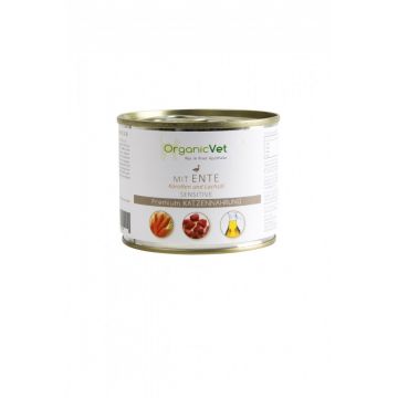 OrganicVet Feline - Sensitive - Rata, morcovi, ulei de somon - 200g
