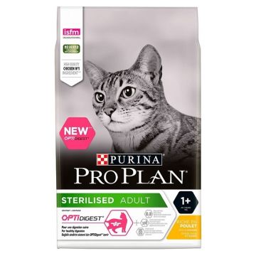 Purina Pro Plan Sterilised Optidigest, pui, hrana uscata pentru pisici adulte sterilizate, 10 kg
