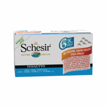 Schesir hrana umeda pentru pisici, cu ton, 6 x 50 gr