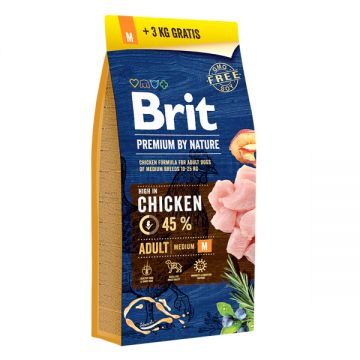 Brit Premium by Nature Adult M 15 plus 3 kg