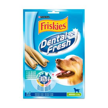 Purina Friskies Dental Fresh, hrana complementara pentru caini adulti, 180 g