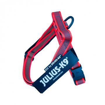 Ham ajustabil, rosu, elemente reflectorizante, circumferința piept 40-53 cm