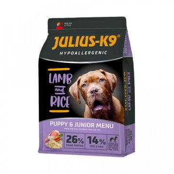 Julius K9 Puppy - Hrana uscata premium, hipoalergenica - Miel si Orez - 12kg
