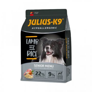 Julius K9 Senior - Hrana uscata premium, hipoalergenica - Miel si Orez - 12kg