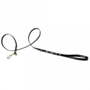 Lesa textila, neagra, decorata cu cristale Swarovski, lungime 1 m, latime 1.2 cm